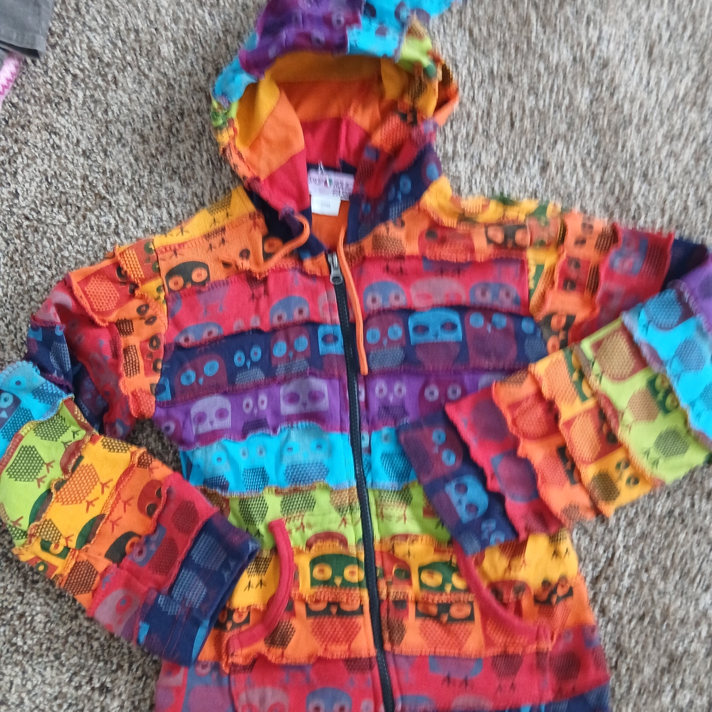 Colorful Hooded Jacket with Fun Patterns